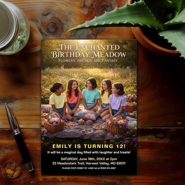 Enchanted Meadow Birthday Party Einladung (Von Creator hochgeladen)
