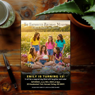 Enchanted Meadow Birthday Party Einladung