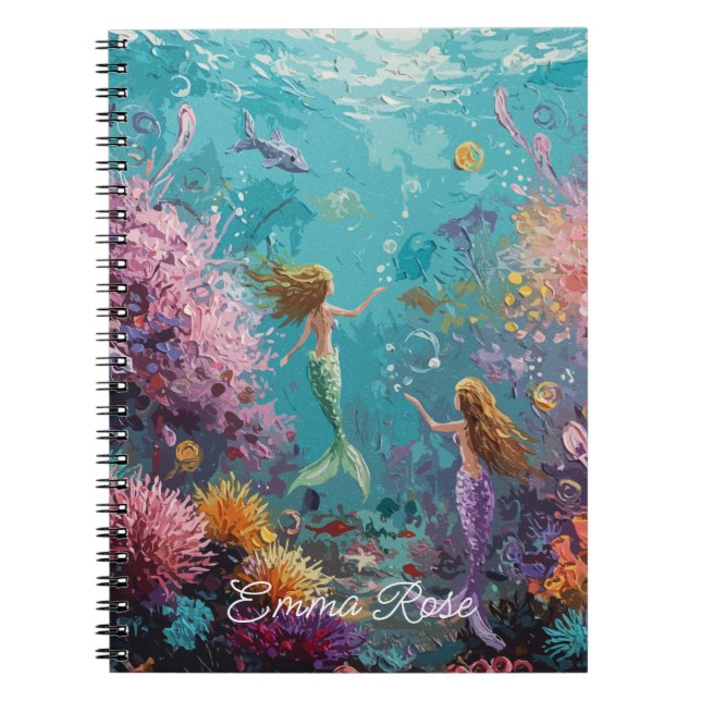 Enchanted Mermaid Underwater Scene Notizblock (Vorderseite)