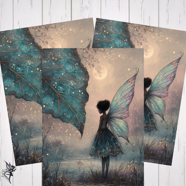 Enchanted Moonlit Leaf Fairy Watercolor Fantasy Geschenkpapier Set (Von Creator hochgeladen)