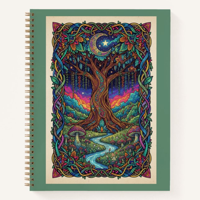 Enchanted Moonlit Tree of Life Zentangle Journal (Devant)