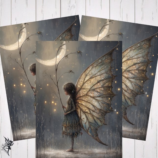 Enchanted Moonlit Woodland Fairy Watercolor Art Geschenkpapier Set (Von Creator hochgeladen)