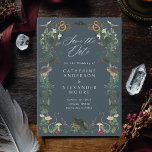 Enchanted Night Garden Gothic Botanical Wedding Save The Date<br><div class="desc">Step into an enchanted garden with this subtle gothic wedding save the date invitation, featuring a frame made of vintage illustrations of flowers, foliage and animals like a raven, bat, snake and an owl. Custom QR code and additional text on the back - perfect to mention your wedding website or...</div>