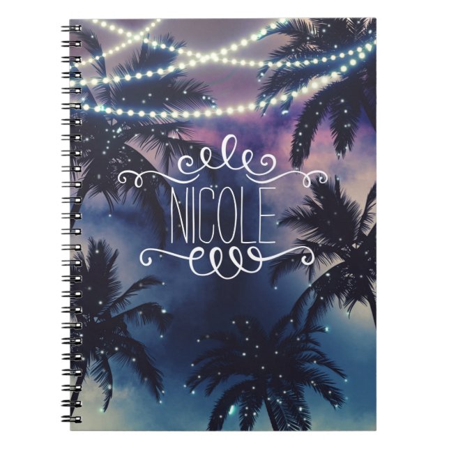 Enchanted Night Sky Soir Beach Lights Journal (Devant)