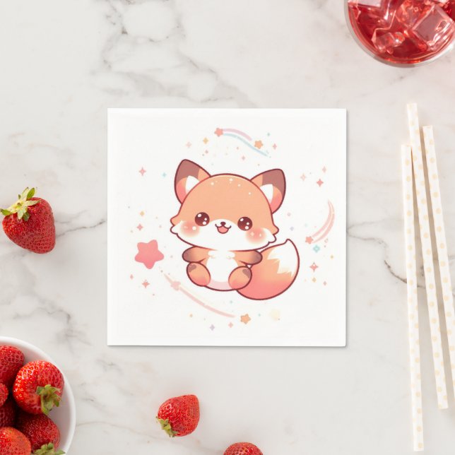 Enchanted Pastel Fox Babydusche Serviette (Beispiel)
