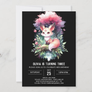 Enchanted Pastel Fox Geburtstag digital Einladung