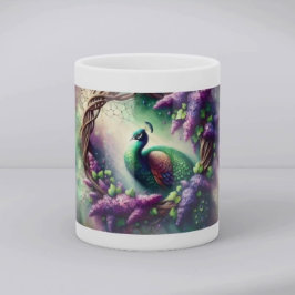 Enchanted Peacock Floral Wreath Tasse