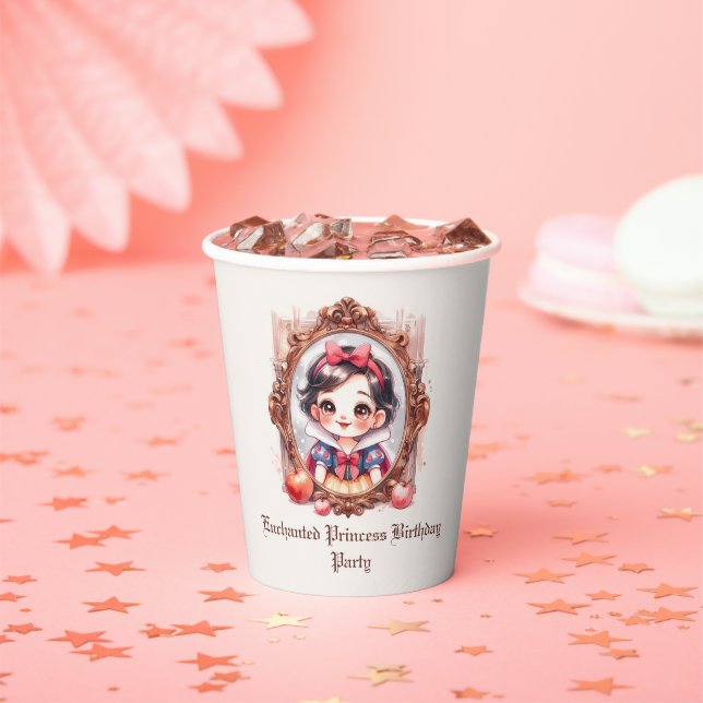 Enchanted Princess Birthday Invitation Snow White Pappbecher (Insitu)