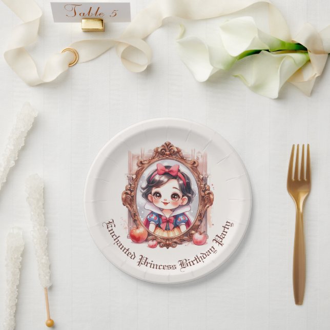 Enchanted Princess Birthday Invitation Snow White Pappteller (Hochzeit)