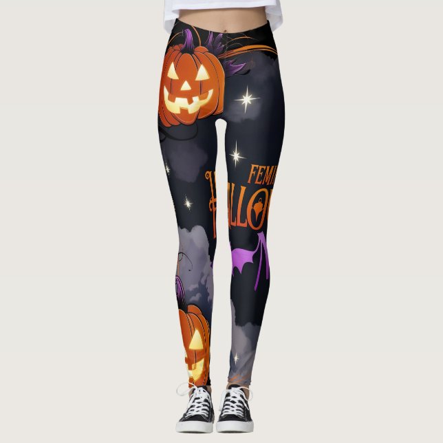 "Enchanted Pumpkin Night" Leggings (Vorderseite)