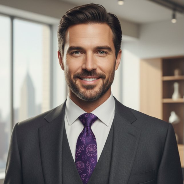 Enchanted Purple Rose Garden Krawatte (Von Creator hochgeladen)