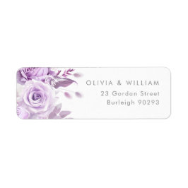 Enchanted Purple Rose Wedding Return Address Label