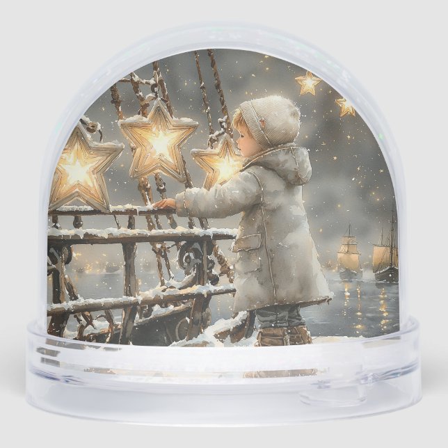 Enchanted Starry Night Child's Christmas  Schneekugeln (Rückseite)