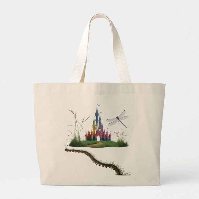 Enchanted Storybook Castle Jumbo Tote Jumbo Stoffbeutel (Rückseite)