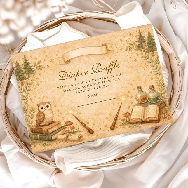 Enchanted Storybook Wizard Diapper Raffle Begleitkarte (Von Creator hochgeladen)