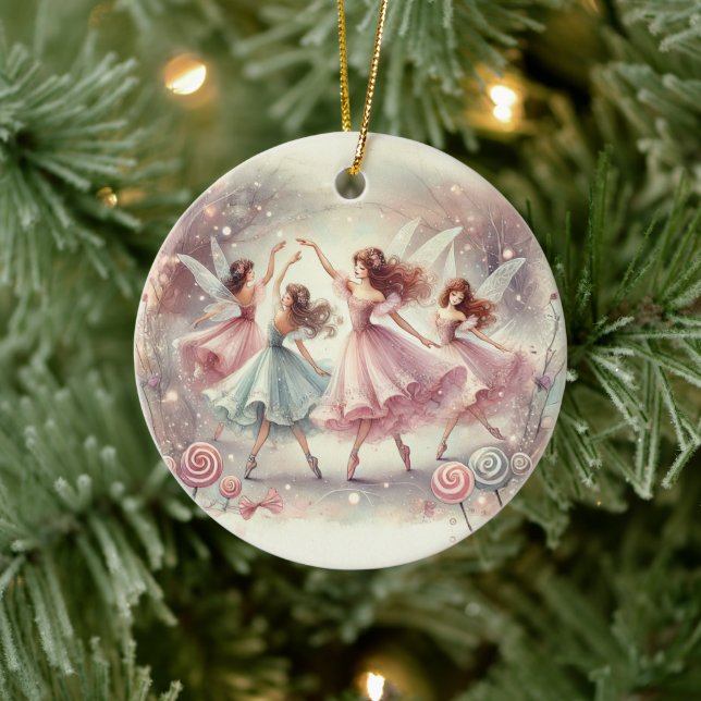 Enchanted Sugar Plum Fairies Keramik Ornament (Baum)