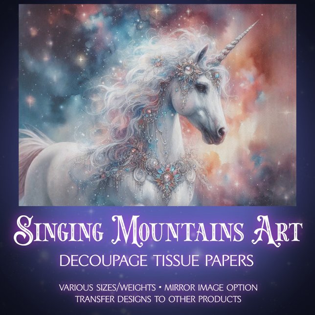 Enchanted Unicorn Under the Stars Decoupage  Seidenpapier (Von Creator hochgeladen)