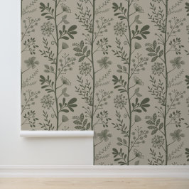 Enchanted Vertical Garden Reverie Earthy Botanical Tapete