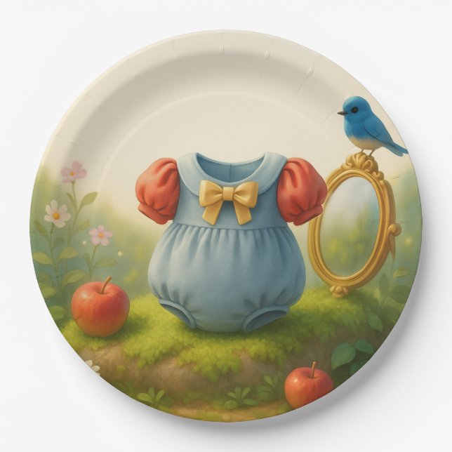 Enchanted Woodland Princess Baby Shower Fairytale  Pappteller (Vorderseite)