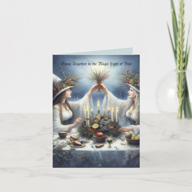 Enchanted Yule Celebration Flat Holiday Card Karte (Vorderseite)