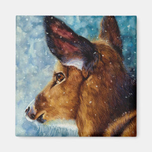 Enchantement d'hiver - aimant de cerfs communs