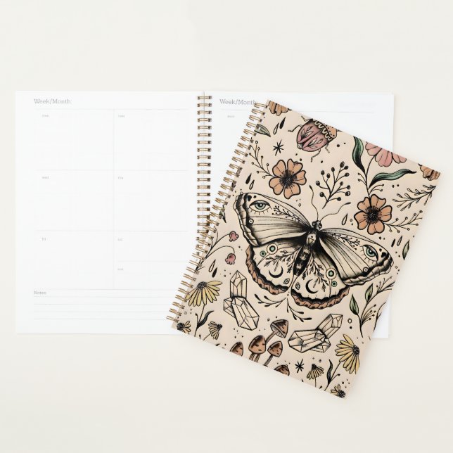 Enchanter Boho Butterfly Theme Hardcover Planner (Devant avec enveloppe)