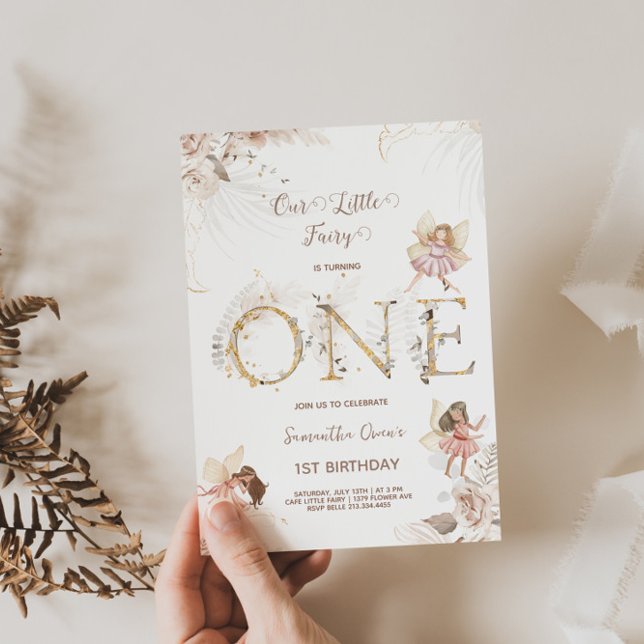 Enchanter Fées 1er anniversaire Invitation (Créateur téléchargé)
