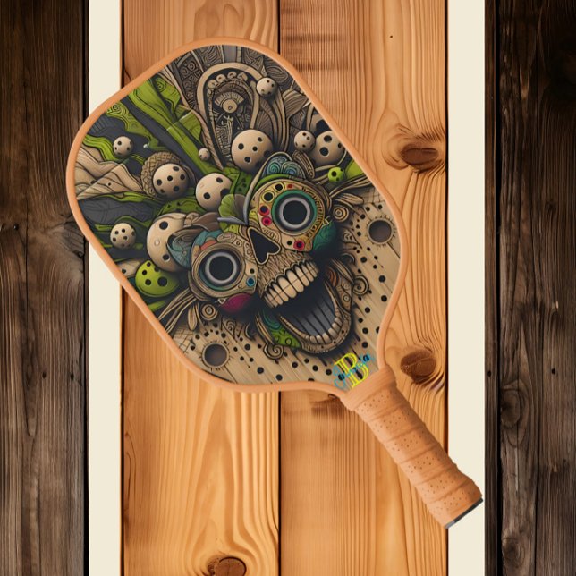 Enchanter schwarzer Schädel Pickleball Schläger (Von Creator hochgeladen)