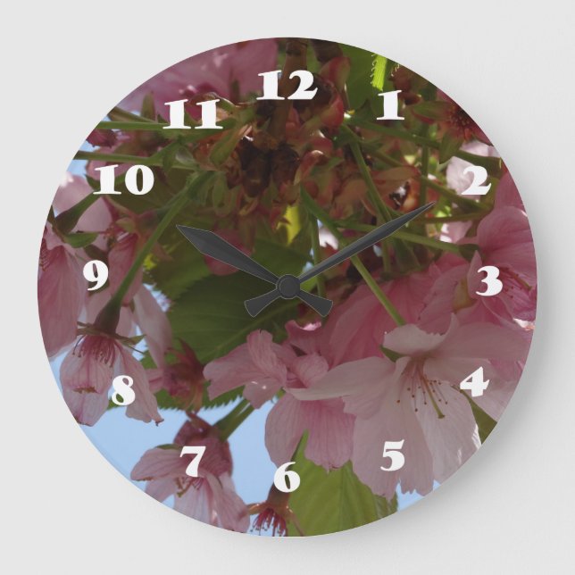 Enchanting Blooms Große Wanduhr (Vorderseite)