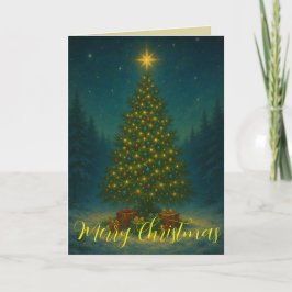 Enchanting Christmas Tree Midnight Forest Custom  Karte