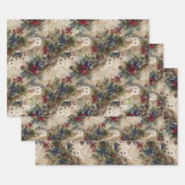 Enchanting Floral Owl Geschenkpapier Set