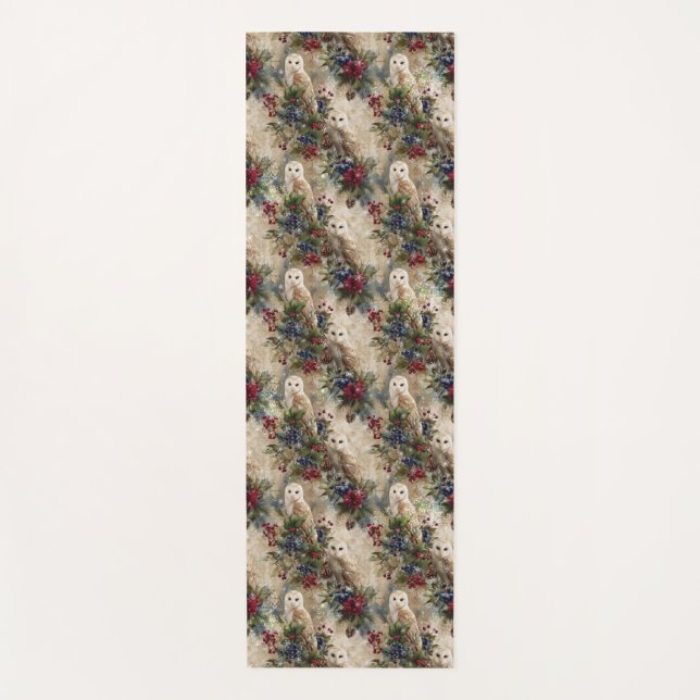 Enchanting Floral Owl Yogamatte (Vorderseite)