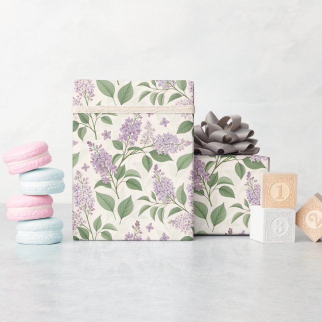 Enchanting Lilac Garden Blossom  Geschenkpapier (Babyparty)