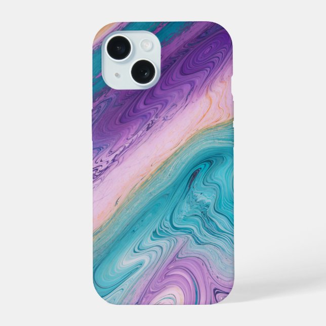 Enchanting Marbled Phone Case iPhone 15 Hülle (Rückseite)