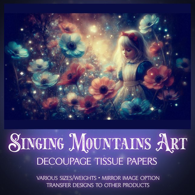 Enchanting Night Garden With Alice Decoupage Seidenpapier (Von Creator hochgeladen)