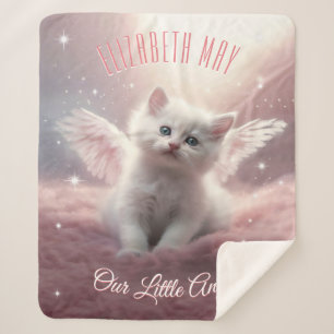 Enchanting Pink Kitten with Angel Wings Sherpadecke