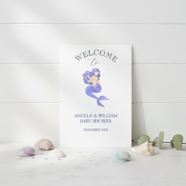Enchanting Purple Mermaid Baby Shower Invitation (Créateur téléchargé)