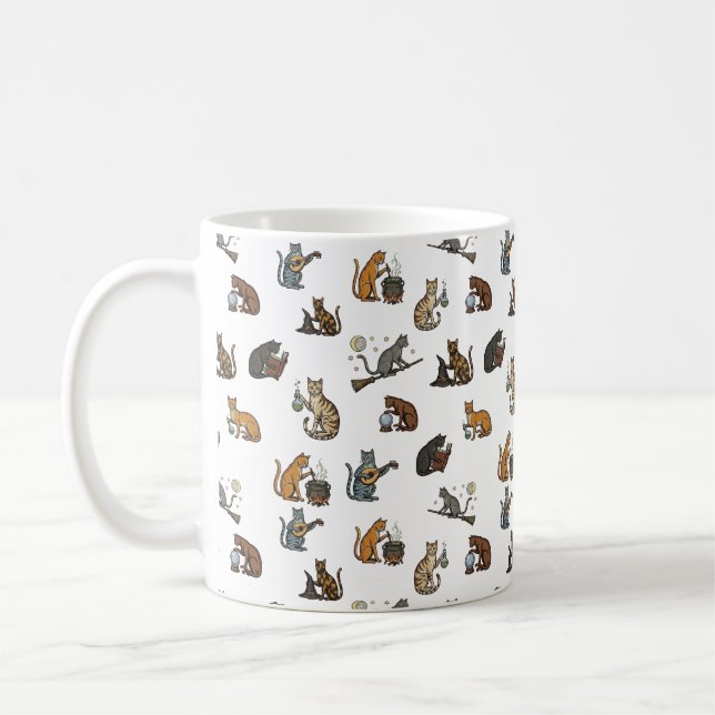 Enchanting Witchy Cats - Magical Feline Adventure Kaffeetasse (Links)