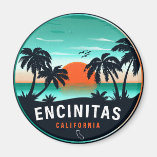 Encinitas California Retro Sunset Souvenirs 80er Magnet