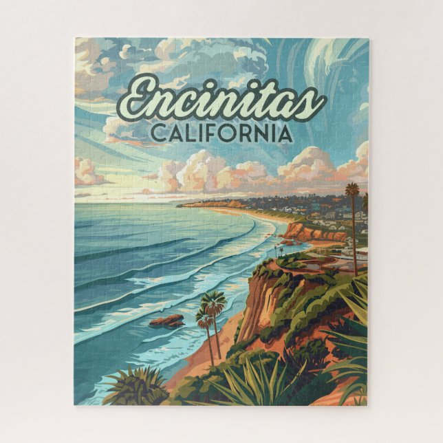 Encinitas California San Diego Beach Vintag (Vertikal)
