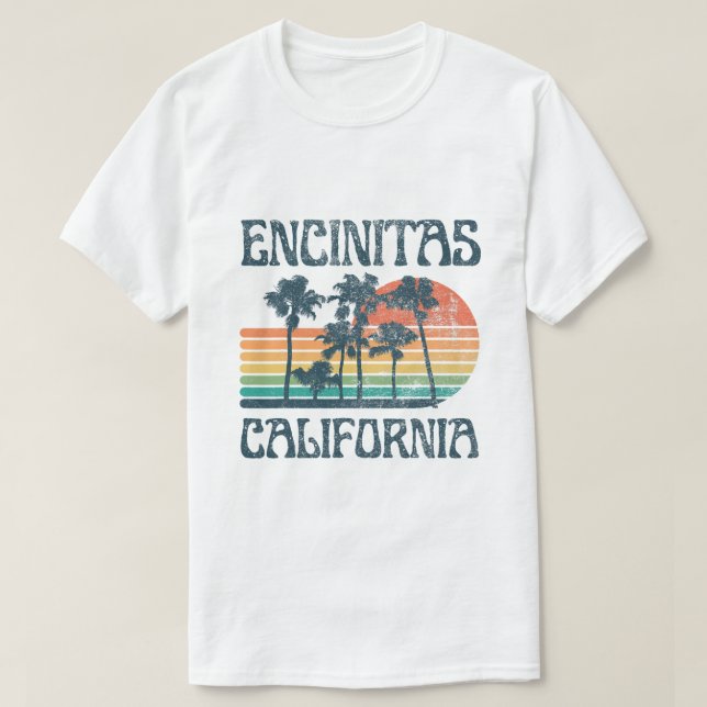 Encinitas California Sommerurlaub Vintag T-Shirt (Design vorne)