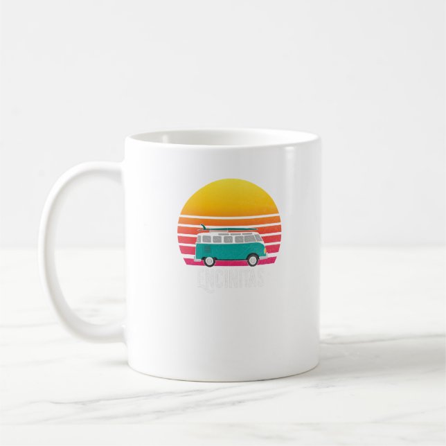 Encinitas Retro Sonnenuntergang, der Hippie Van Kaffeetasse (Links)