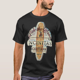 Encinitas Vintages Retro-Surfboard-Zeichen T-Shirt