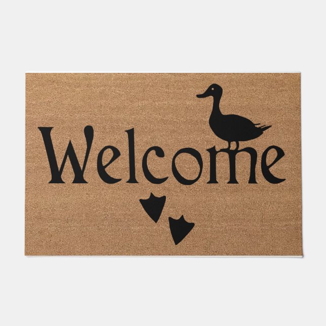 Enck Welcome Doormat | Funny Duck Lover Mat Decor Fußmatte (Vorderseite)