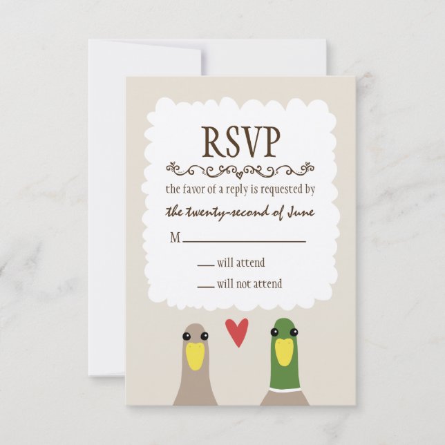 Encks Wedding RSVP Karte (Vorderseite)