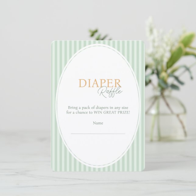 Enclosure Card Baby shower Diaper Raffle. Begleitkarte (Stehend Vorderseite)