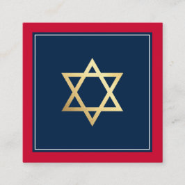 ENCLOSURE einfügen Bar Mitzvah Logo QR Code Rote M Quadratische Visitenkarte