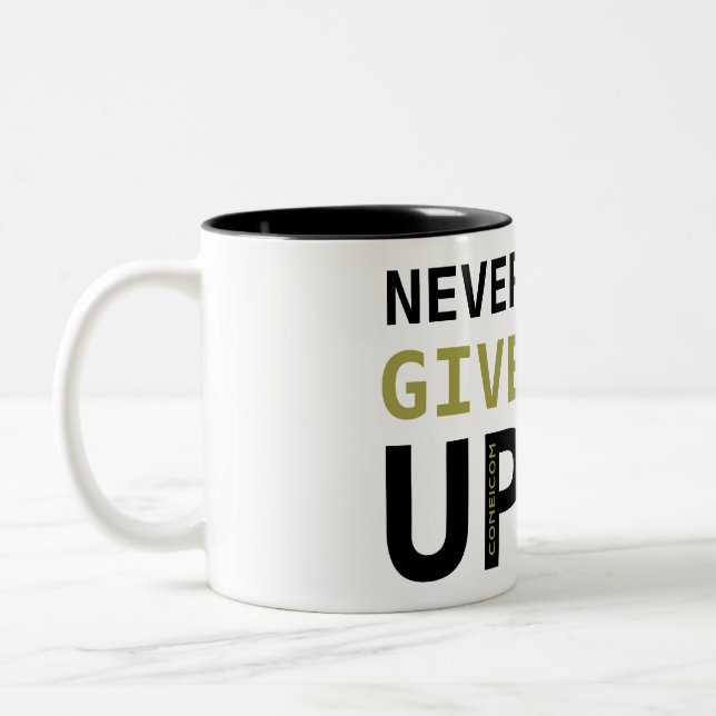 Encouragement Mug "N'abandonnez jamais" (Gauche)