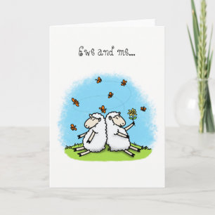 Encourager carte d'amitié mignon dessin de mouton.