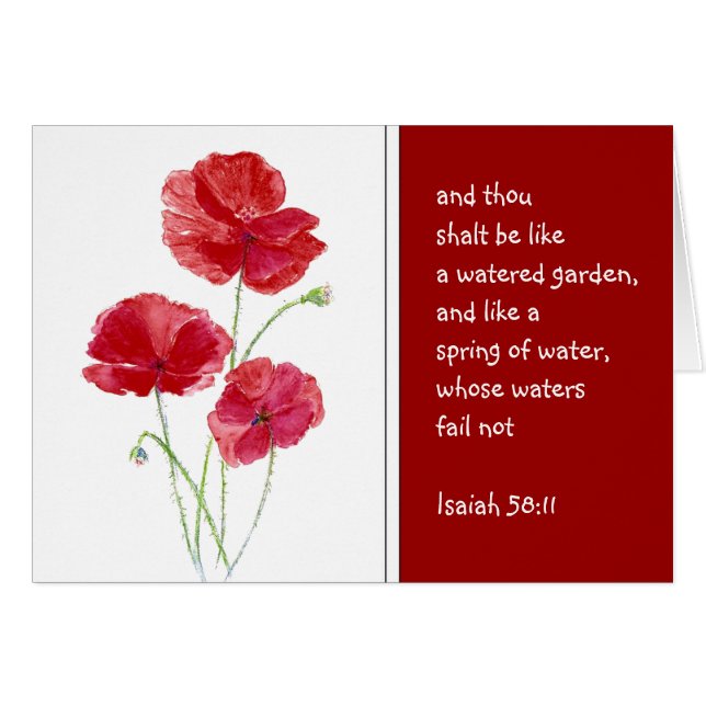 Encourager Promesse Écriture Isaiah Poppy Garden (Devant horizontal)